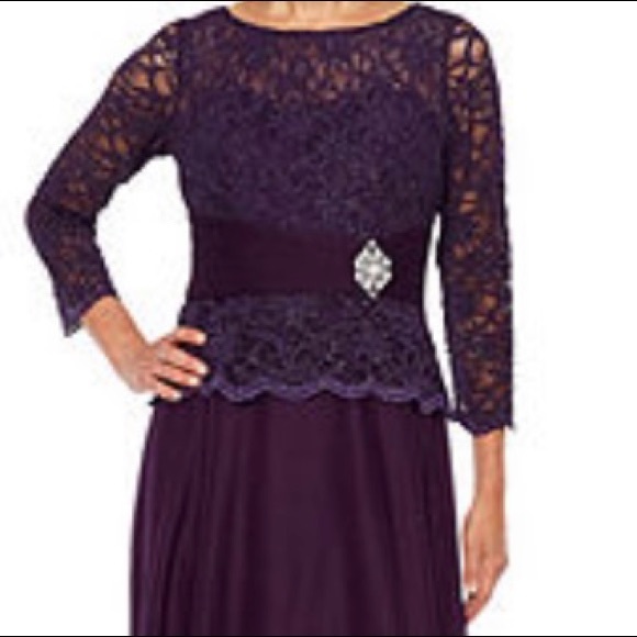 Jackie Jon 3/4 Sleeve Lace Evening Gown Sz 8 NWT - Picture 2 of 9